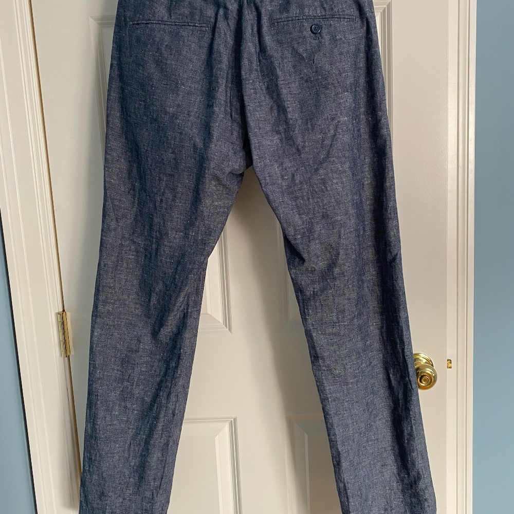 J.Crew The Sutton blue chambray/linen-like pant - Picture 3 of 3